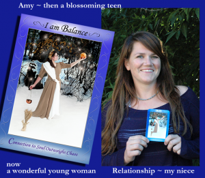 Amy with card graphic